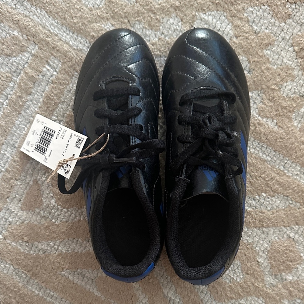 Adidas Kids Black and Blue soccer cleats